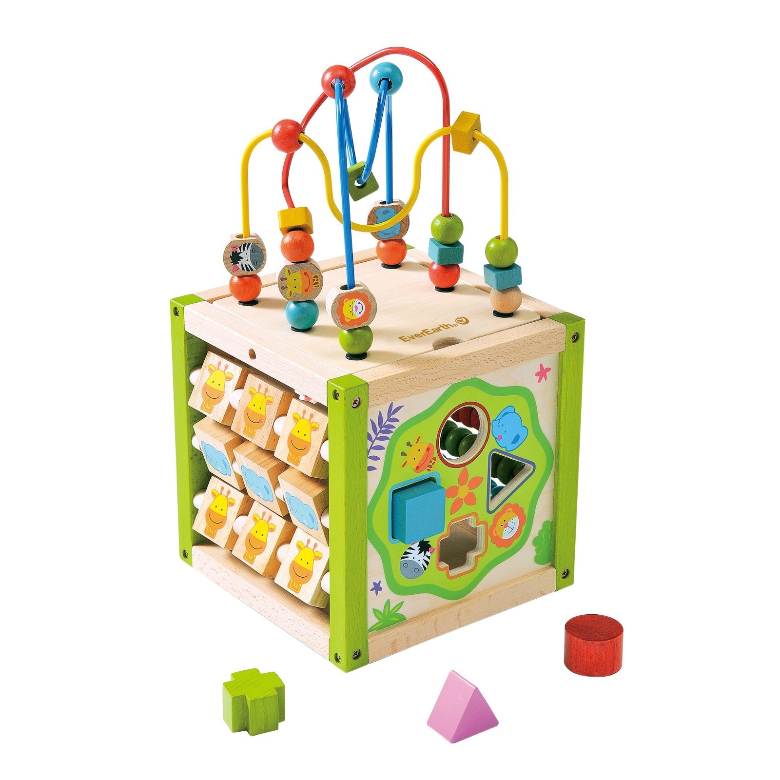 Wooden Activity Cube with Bead Maze, 5 in 1 Activity Center, Educational... Wooden Activity Cube with Bead Maze, 5 in 1 Activity Center, Educational...