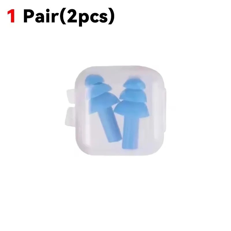 Reusable Silicone Ear Plugs Noise Reduction for Sleeping Swimming Waterproof wit