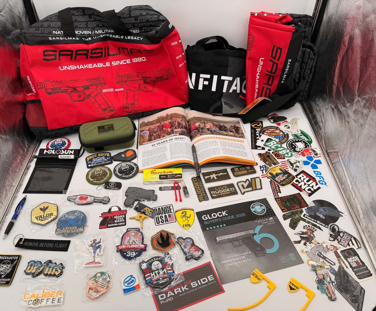 SHOT/NRA Show 2026 Gear Bundle, Totes/Stickers/Patches/ID Holders/MORE, NEW
