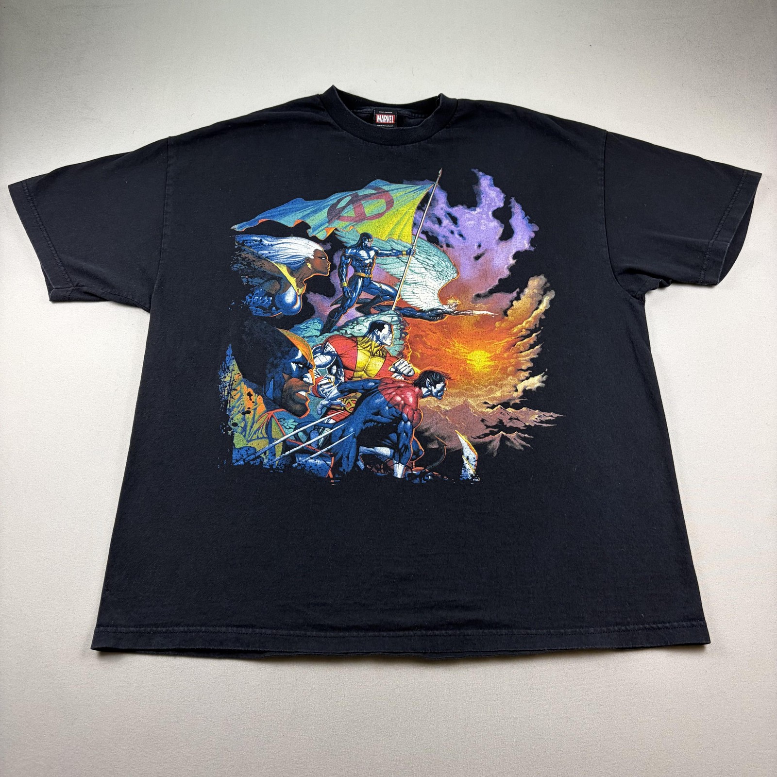 Vintage Marvel X-Men T-Shirt Mens 2XL Black Mad Engine Wolverine Storm Cyclops Vintage Marvel X-Men T-Shirt Mens 2XL Black Mad Engine Wolverine Storm Cyclops