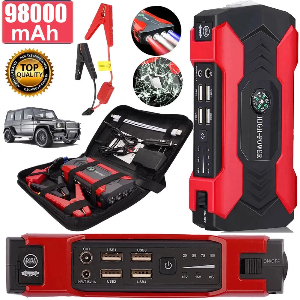 100000mAh Car Jump Starter Booster Jumper Box Power Bank Battery Charger US