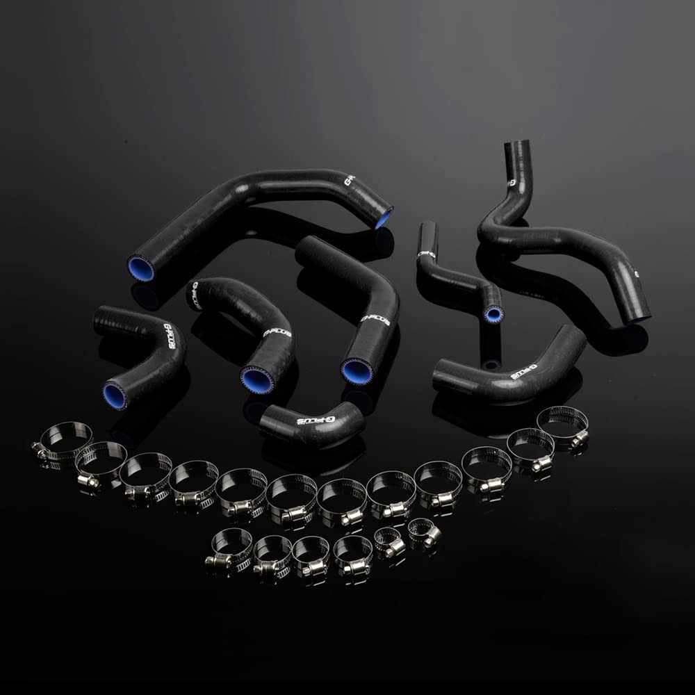 Silicone Radiator Hose Kit for Ducati 998 998S 2002-2004 Black Clamps