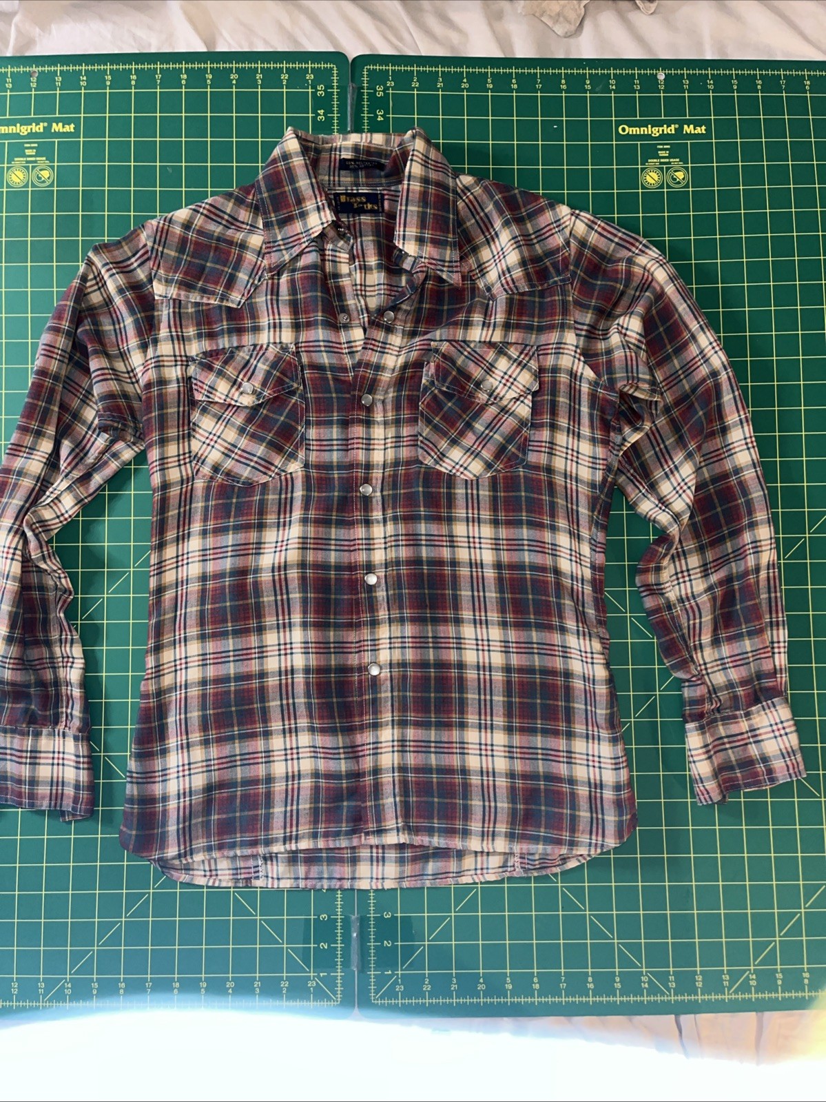 Vintage Western Shirt 16-35 Medium Plaid Pearl Snap USA Made 70s 80s Classic Vintage Western Shirt 16-35 Medium Plaid Pearl Snap USA Made 70s 80s Classic