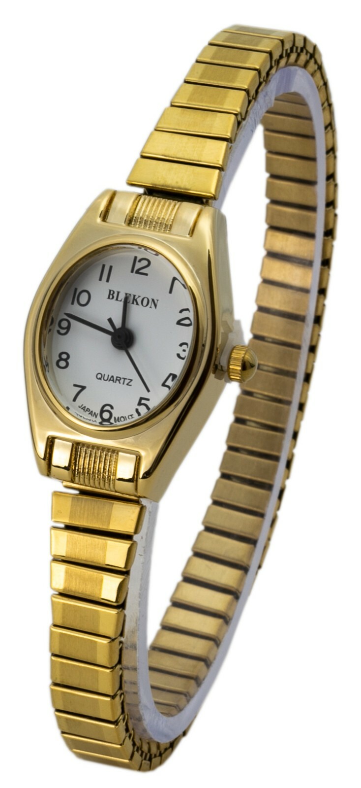 Blekon Collections Ladies Classic 19mm Oval Case Thin Stretch Band Watch