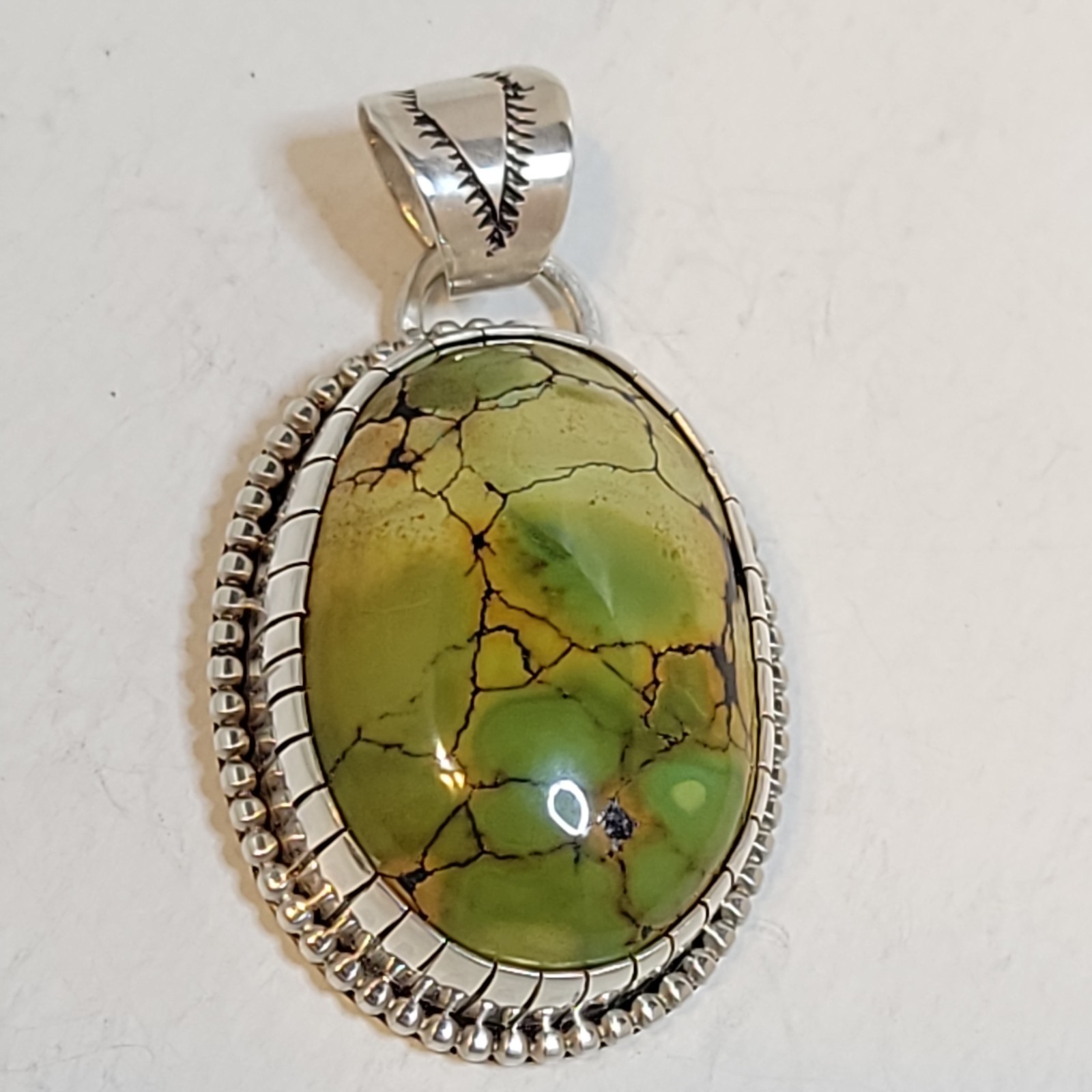Natural Blackjack Turquoise Sterling Silver Pendant 15.8g Handmade Signed 33.8ct Natural Blackjack Turquoise Sterling Silver Pendant 15.8g Handmade Signed 33.8ct