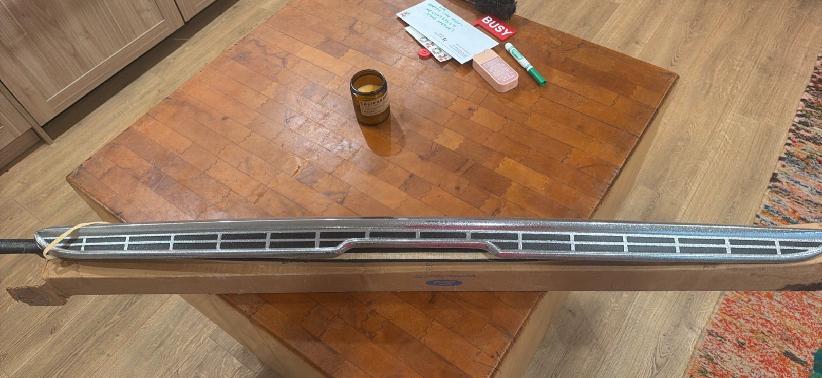 NOS 1955 Ford Fairlane Lower Deck Lid Trunk Molding – Original Ford – B5A-704251 NOS 1955 Ford Fairlane Lower Deck Lid Trunk Molding – Original Ford – B5A-704251
