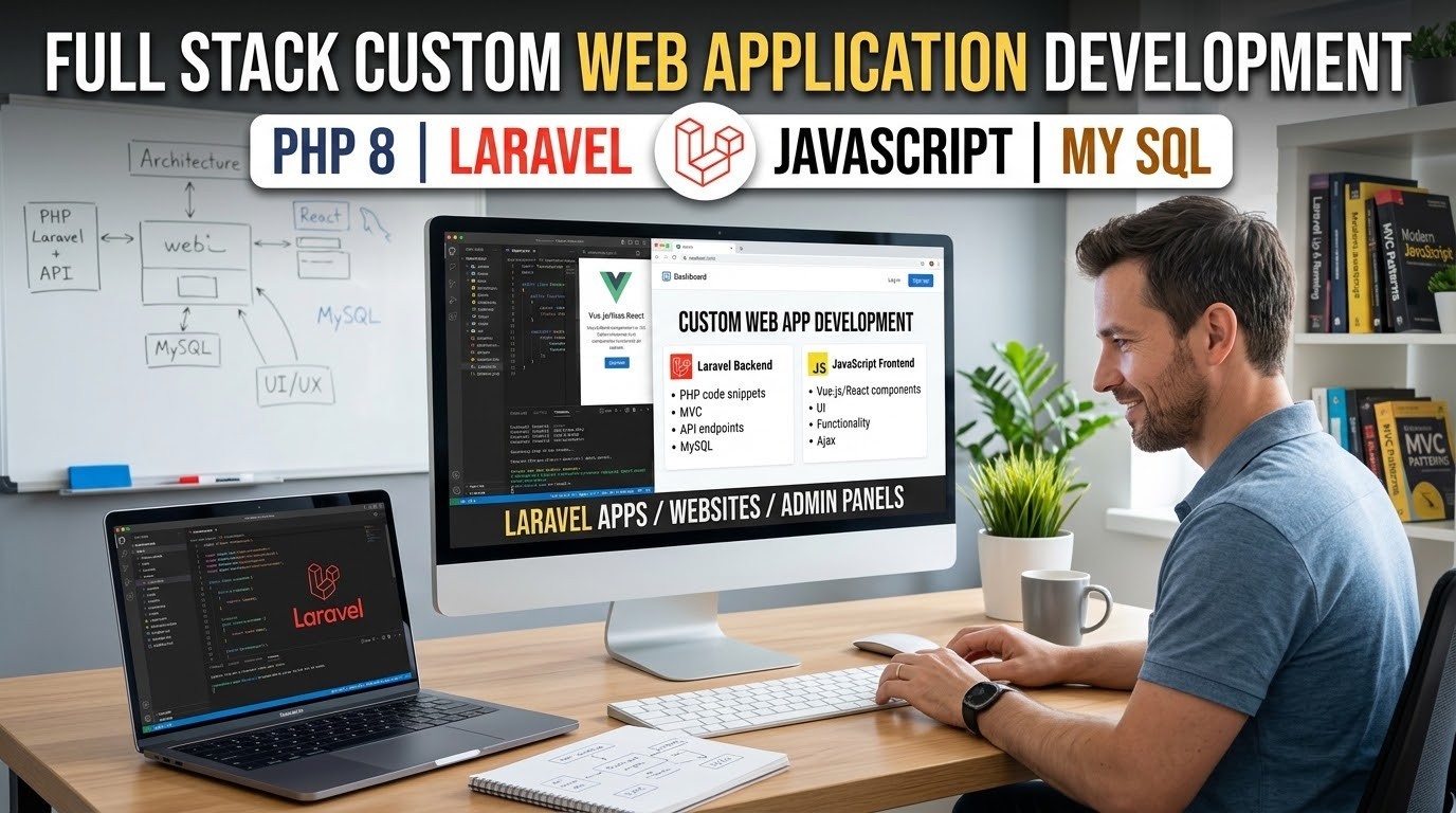 I will develop a custom web application FULL STACK PHP LARAVEL JAVASCRIPT