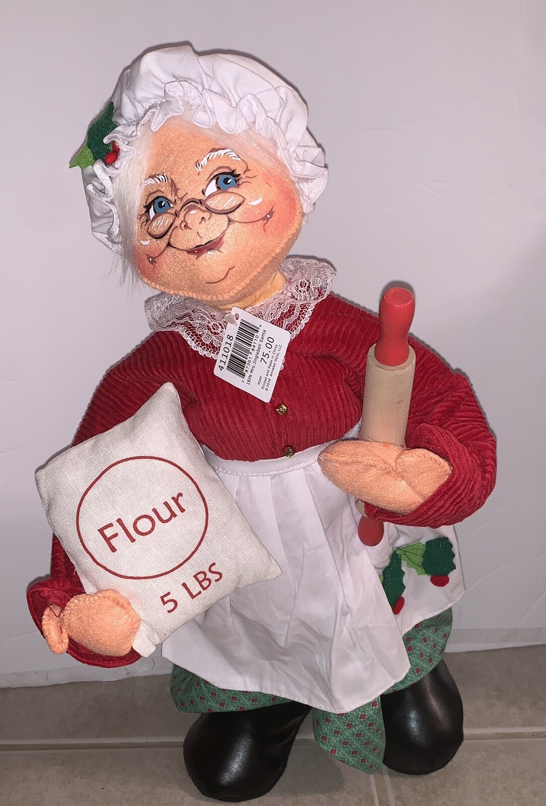 ANNALEE 18in Jinglebell Baker Mrs. Santa Claus Decoration NWT Christmas Kitchen