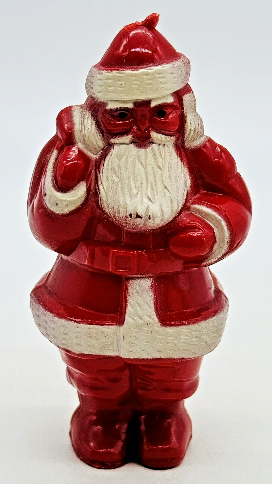 Vintage Hard Plastic Santa Figurine c1940s 3.25 inch Christmas Red White Vintage Hard Plastic Santa Figurine c1940s 3.25 inch Christmas Red White
