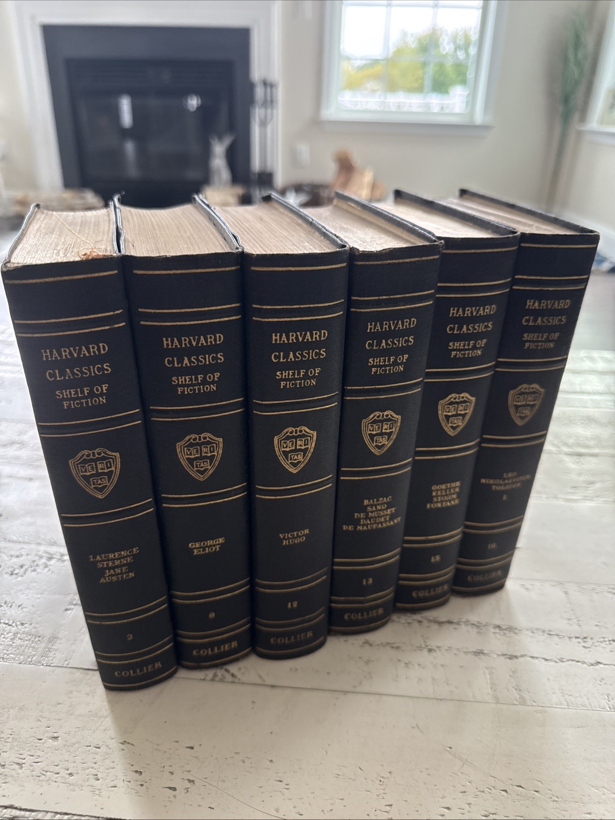 Harvard Classics Shelf of Fiction 6 Vol Set Collier Austen Hugo Goethe Tolstoy