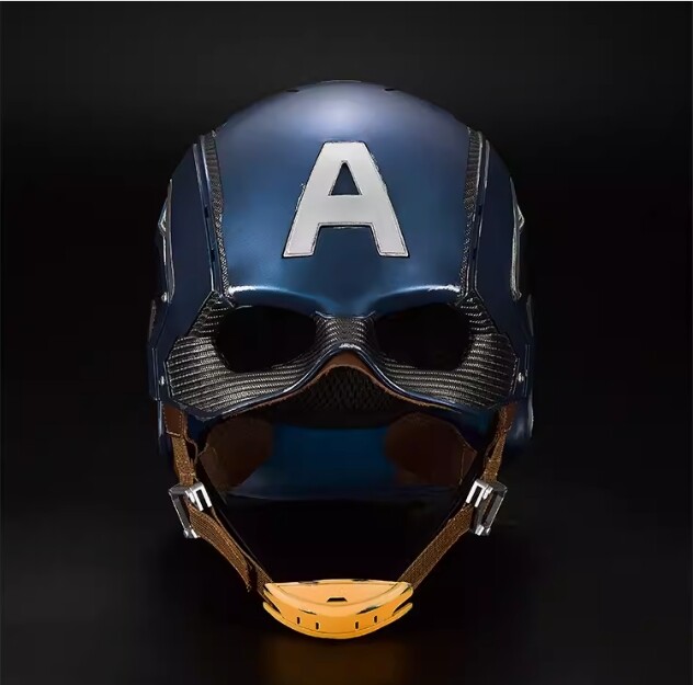 US Stock Marvel Captain America Helmet 1/1 Wearable Mask Collection Cosplay Prop US Stock Marvel Captain America Helmet 1/1 Wearable Mask Collection Cosplay Prop