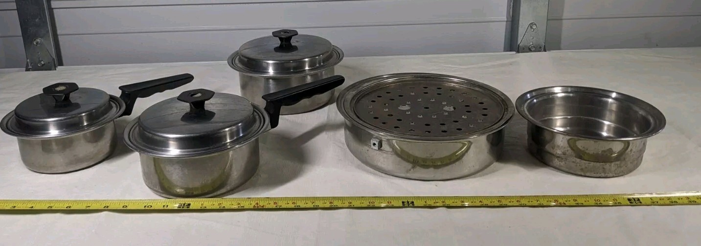THERMO SENTINEL Forma Plex Stainless Cookware Pots Pans SOME MISSING HANDLES THERMO SENTINEL Forma Plex Stainless Cookware Pots Pans SOME MISSING HANDLES