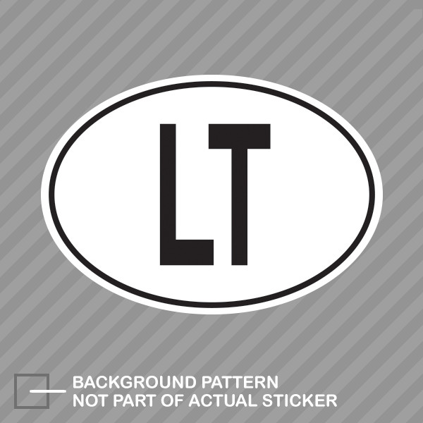 LT Lithuania Country Code Oval Sticker Decal Vinyl Lithuanian euro LT Lithuania Country Code Oval Sticker Decal Vinyl Lithuanian euro