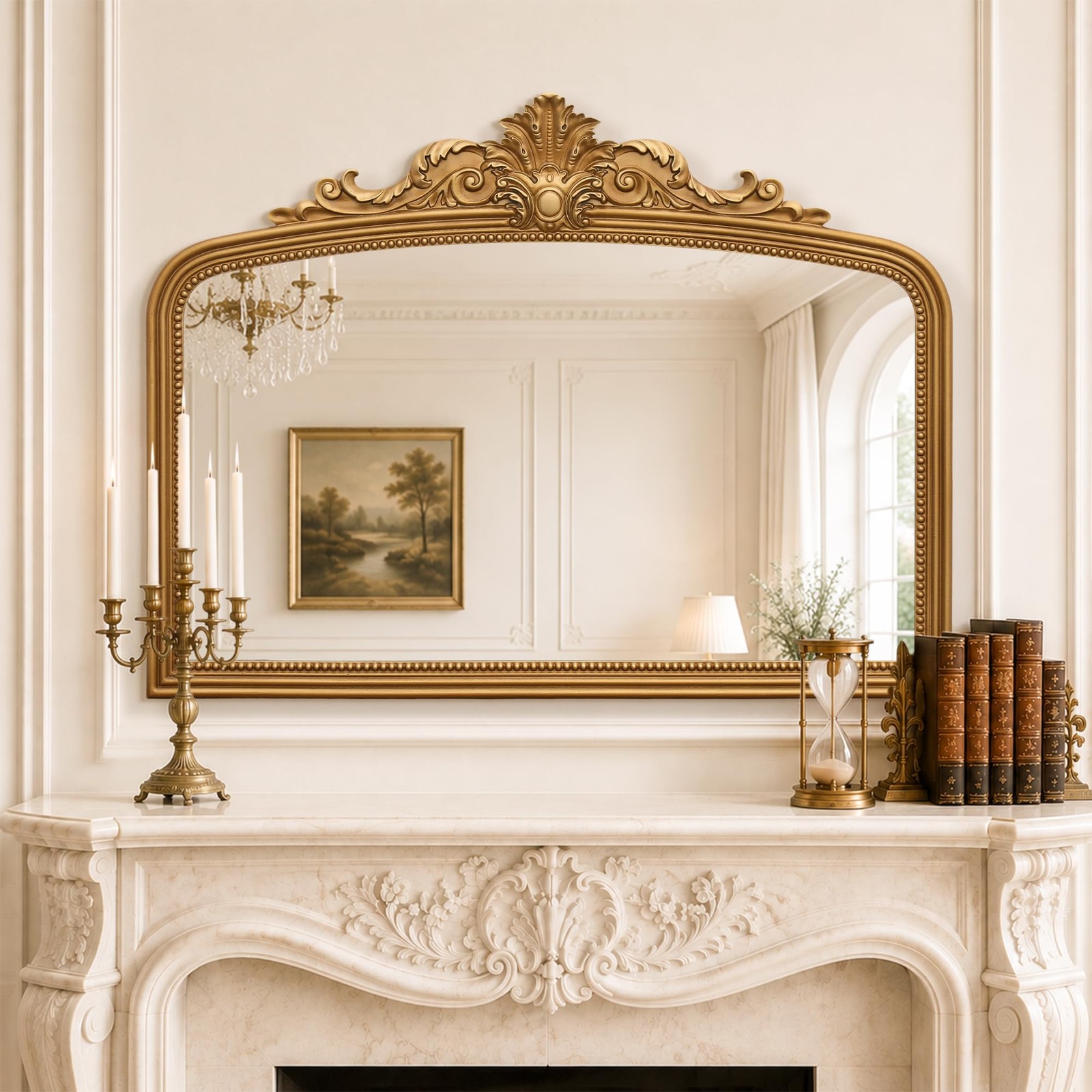 Besdomus Gold Antique Arched Mirror: 40\