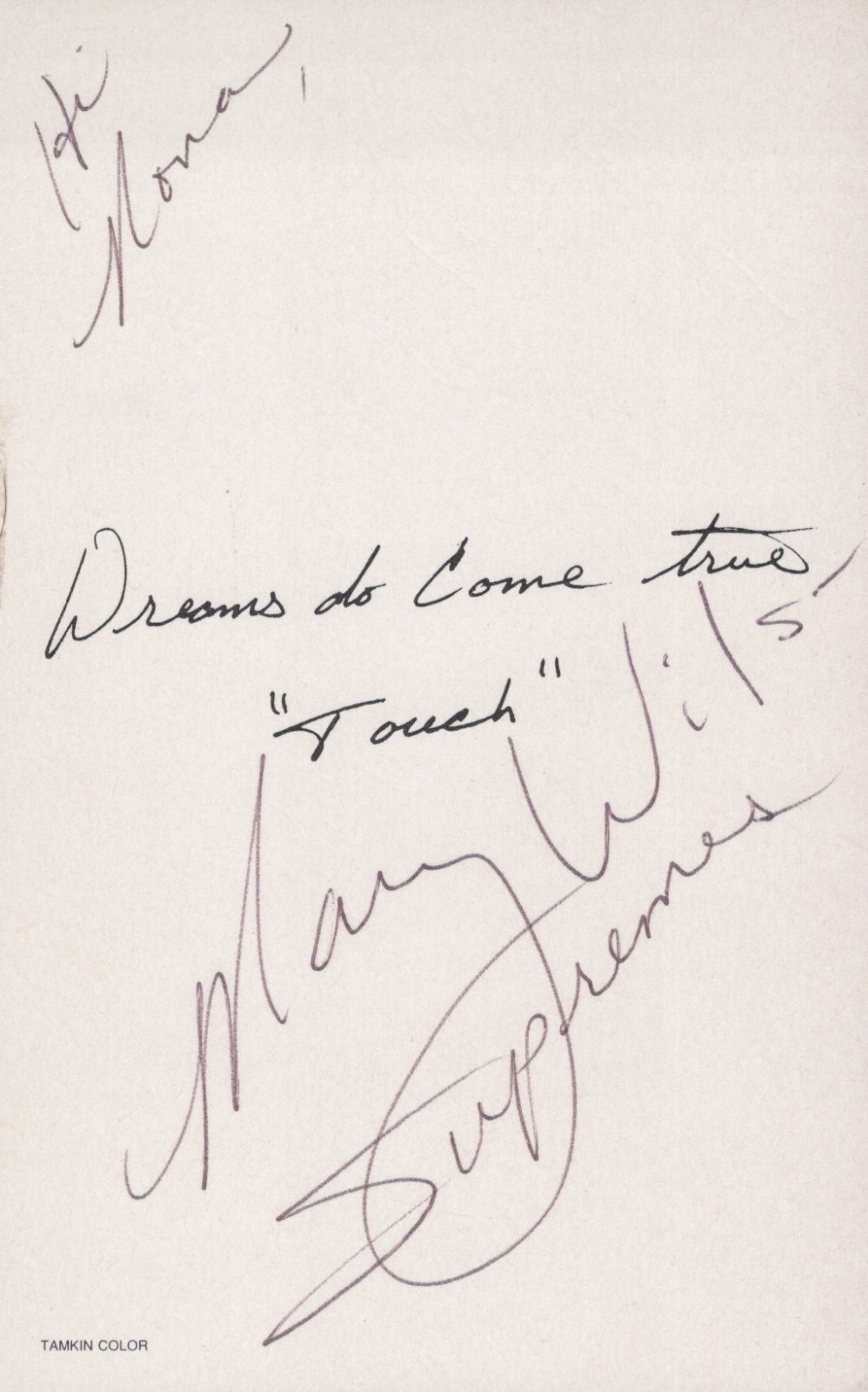 Mary Wilson “The Supremes” - HAND SIGNED AUTOGRAPHED POSTCARD