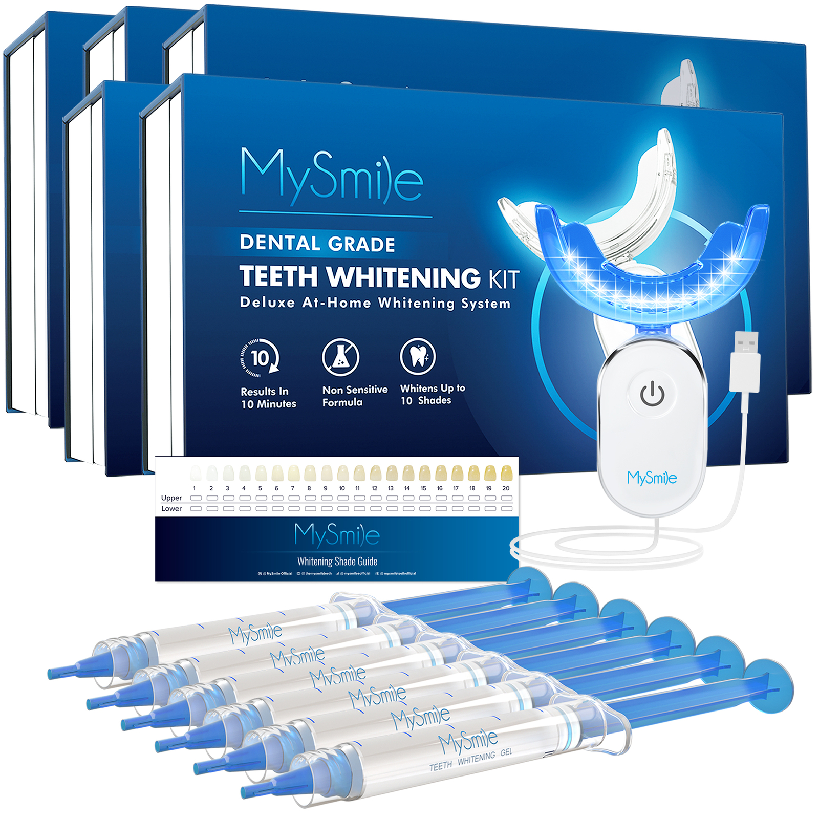 MySmile 5Pack Pro Teeth Whitening Kit with 28-LED Light Tray Non Sensitive Gel MySmile 5Pack Pro Teeth Whitening Kit with 28-LED Light Tray Non Sensitive Gel