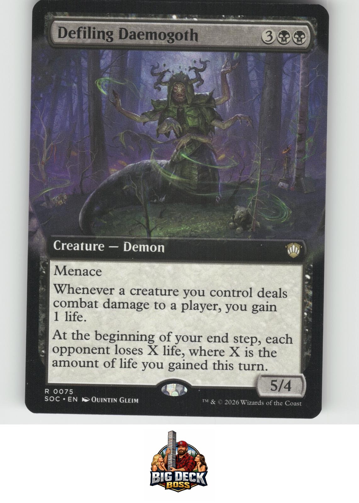 DEFILING DAEMOGOTH (EXTENDED ART) COMMANDER: SECRETS OF STRIXHAVEN MTG NM/M