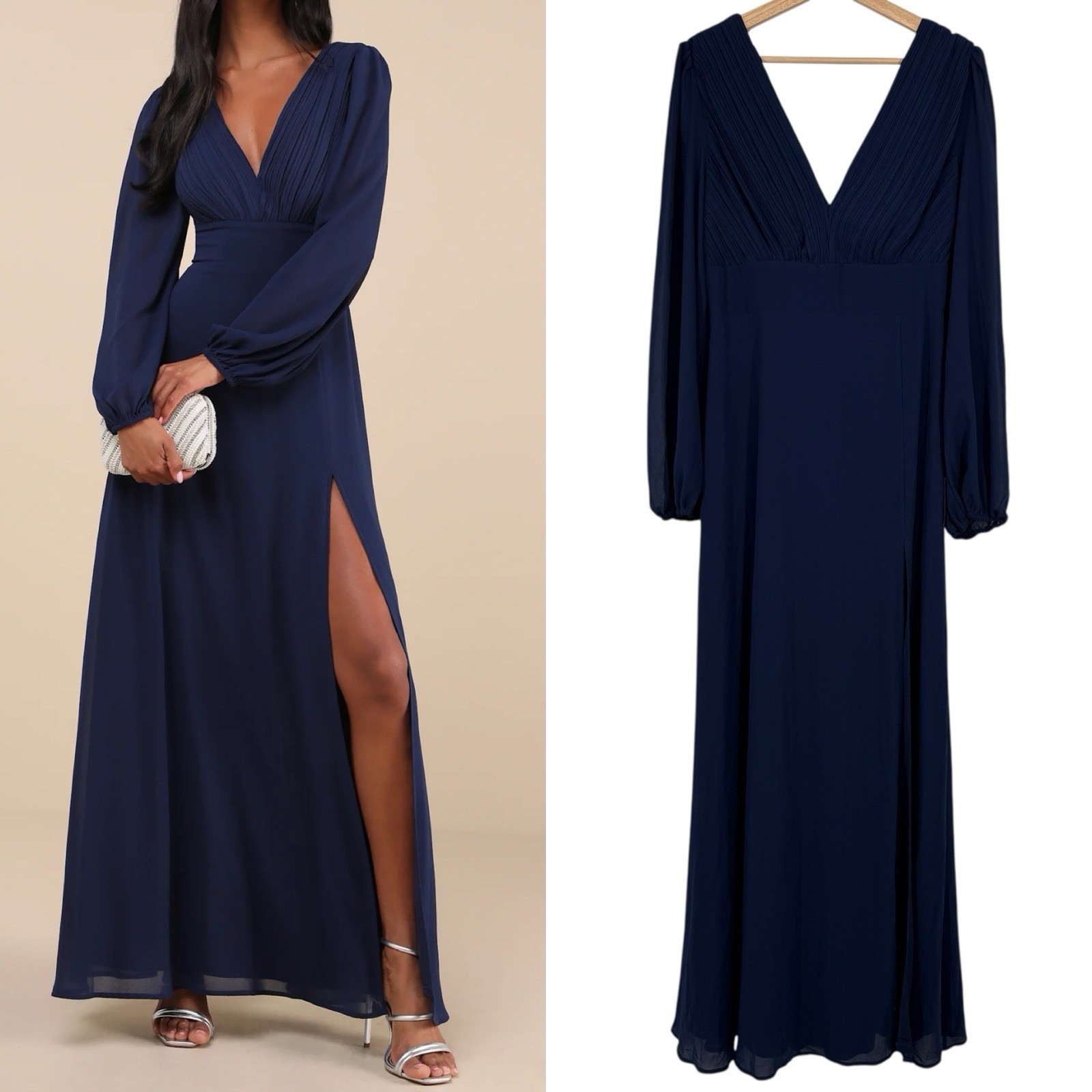 Lulus Pleated Lace Up Maxi Dress Size XL Wedding Glam Marvelous Affair Navy Blue