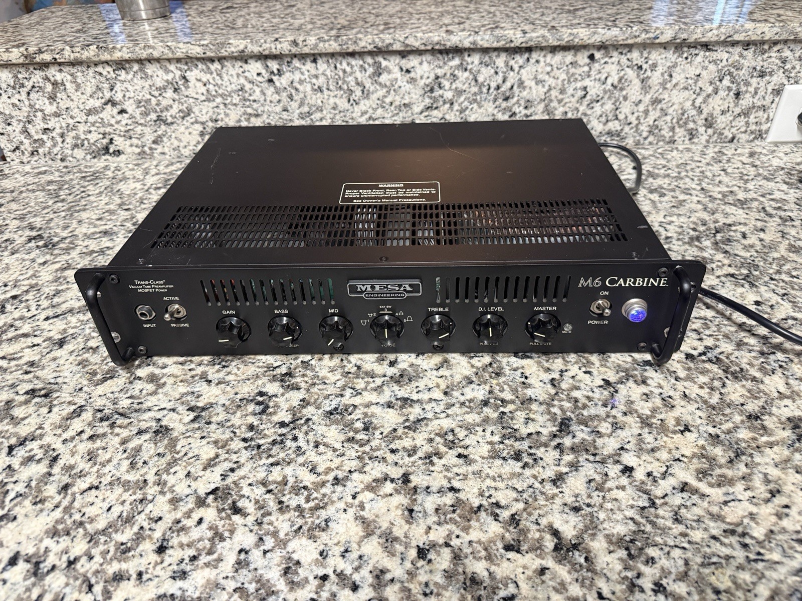 Mesa Boogie M6 Carbine Bass Amplifier Head 600W Tube Preamp w/ Speakon Cable