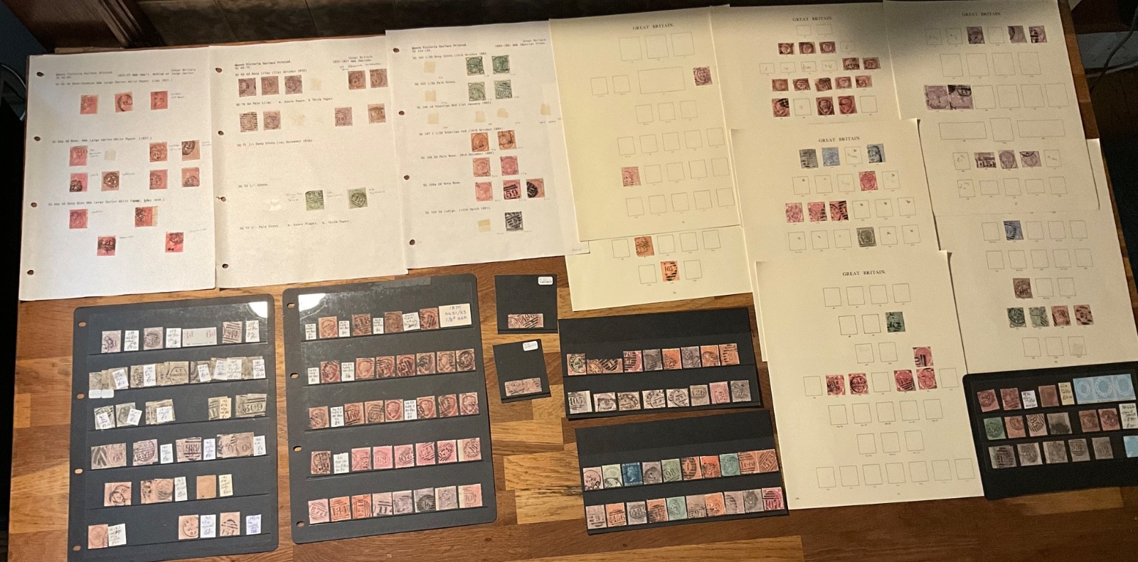 QV GB Stamps, 218 used, Line Engraved & Surface Print inc. 3d 6d OP #SQV9 QV GB Stamps, 218 used, Line Engraved & Surface Print inc. 3d 6d OP #SQV9