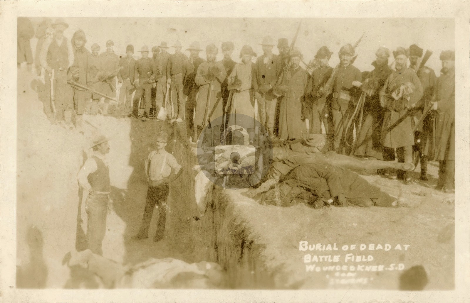 Burial Dead Wounded Knee DAKOTA Territory 1910s Silver RPPC Photo Postcard COPY Burial Dead Wounded Knee DAKOTA Territory 1910s Silver RPPC Photo Postcard COPY