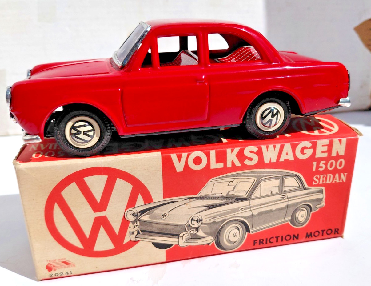 Vintage 1960's VW Volkswagen 1500 Sedan Friction Japan Tin Car W/Box HTF NMINT
