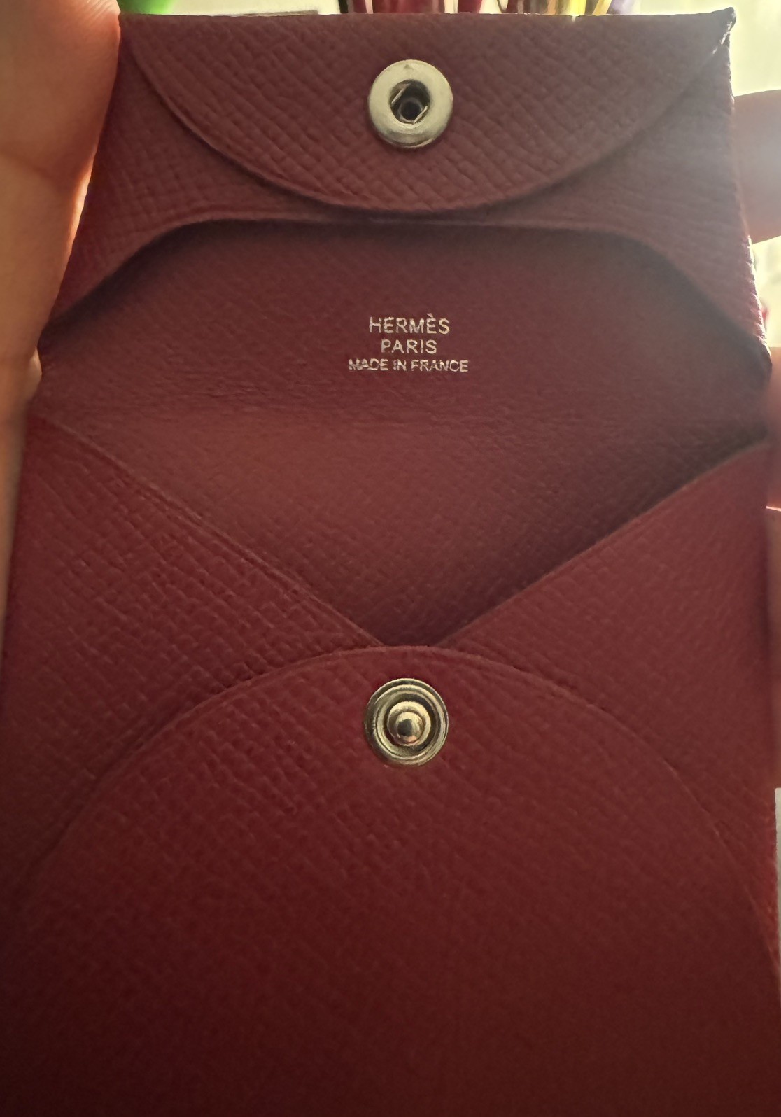 Hermès Bastia Coin Wallet Women’s Red Solid Snap Folding Coin Purse Hermès Bastia Coin Wallet Women’s Red Solid Snap Folding Coin Purse