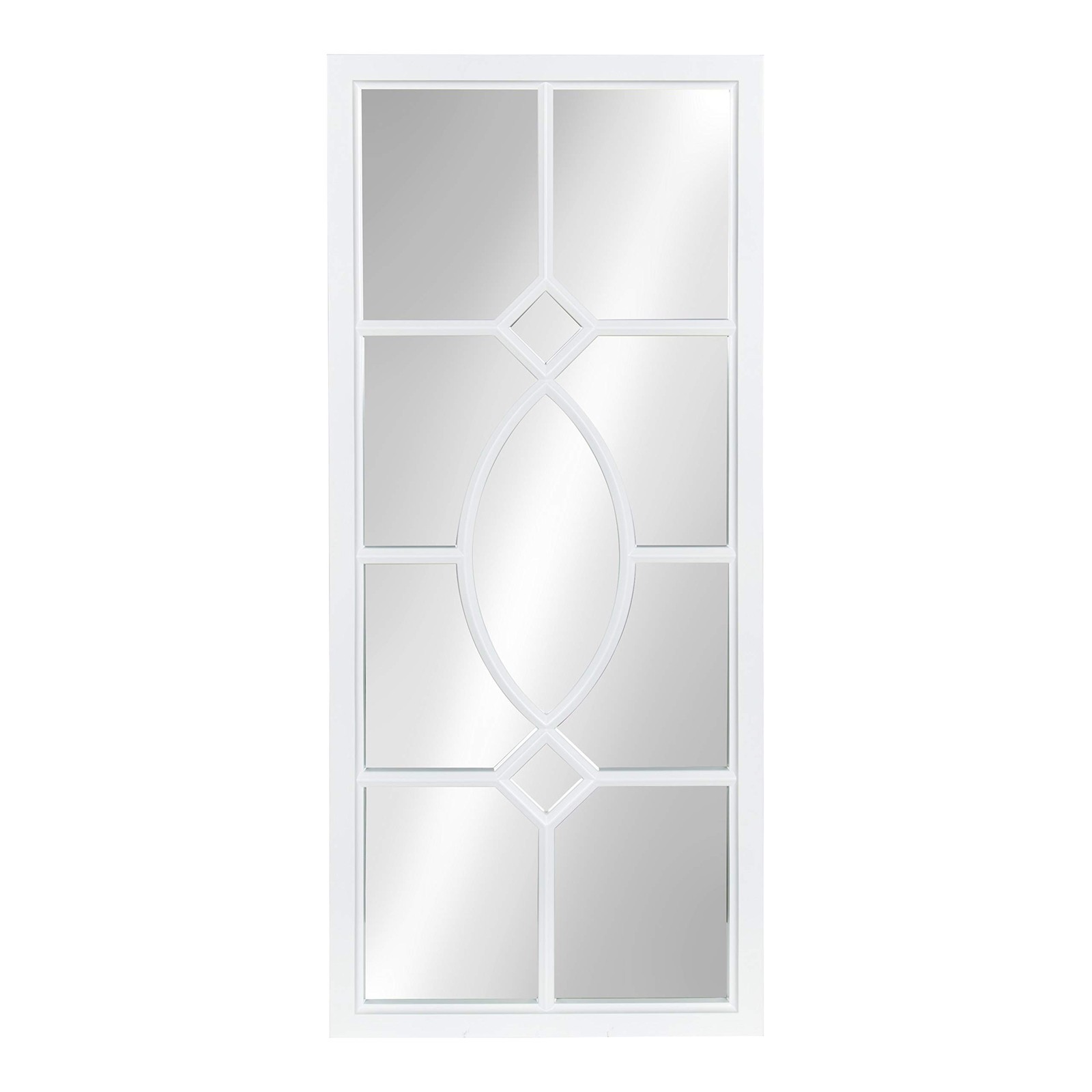 Kate and Laurel Cassat Casual Modern Window Wall Accent Mirror, White Kate and Laurel Cassat Casual Modern Window Wall Accent Mirror, White
