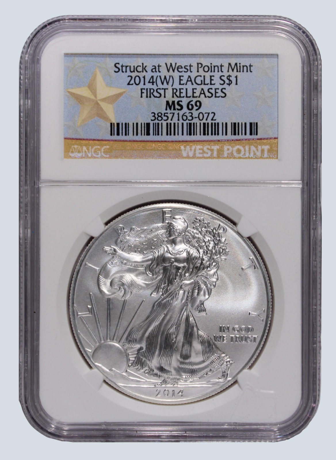 2014 American Silver Eagle 1 oz. NGC MS-69 (First Releases / West Point)
