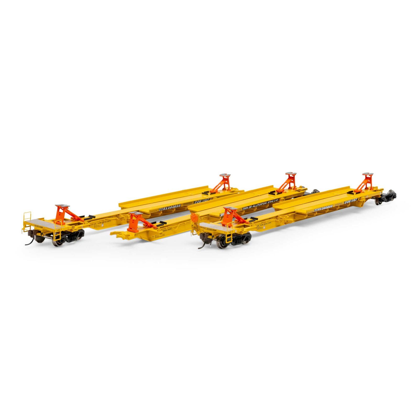 Athearn ATH15671 57\' Trinity Spine Car RTR TTRX #360899 (3) Freight Cars HO