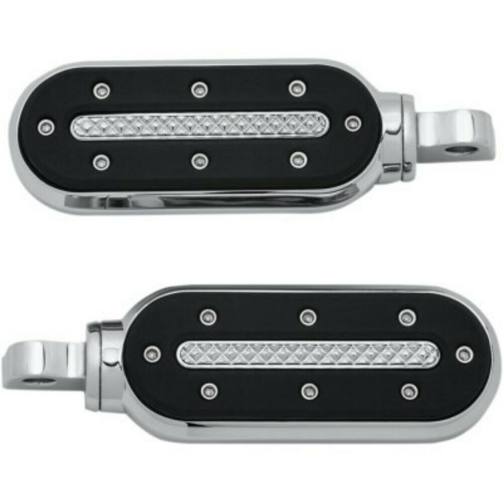 Kuryakyn 7031 Chrome Heavy Industry Footrest Foot Pegs for Harley Male Mount