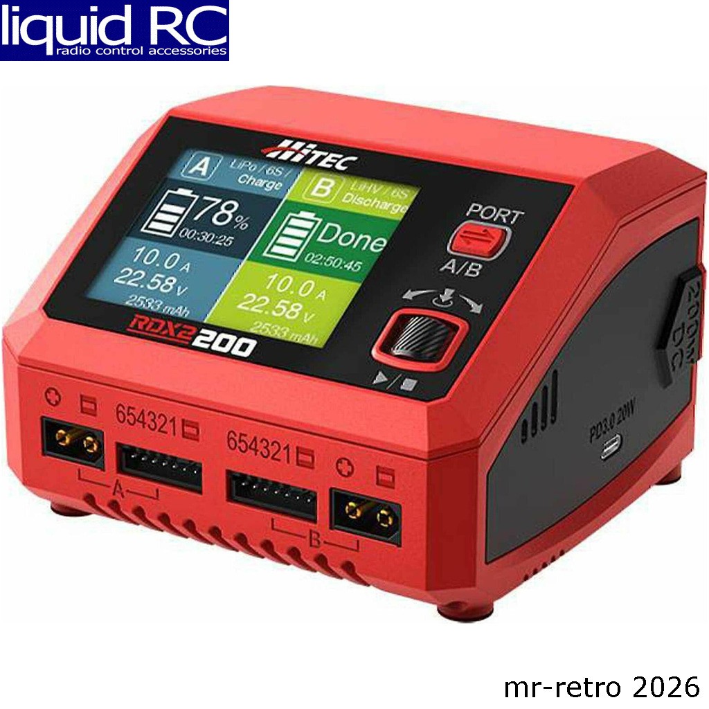 Hitec/RCD 44370 RDX2 200 AC/DC Multi-Function Smart Charger