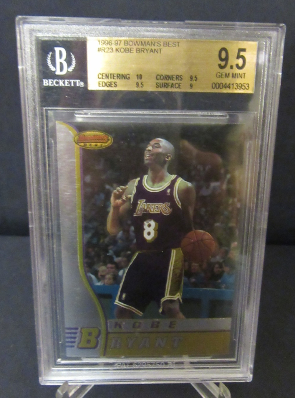 1996-97 Bowman\'s Best #R23 Kobe Bryant BGS 9.5 GEM MINT Rookie RC L.A. Lakers