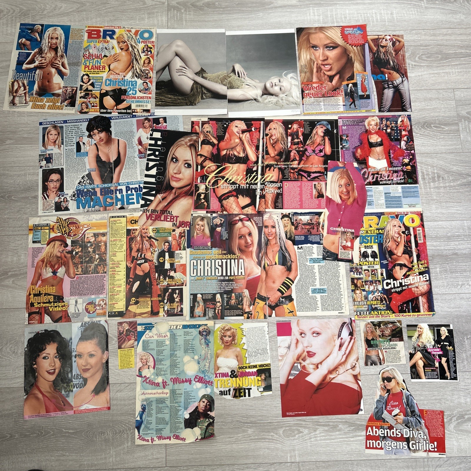Christina Aguilera HUGE Vintage Music Clipping Collection Lot 480 Pages Xtina