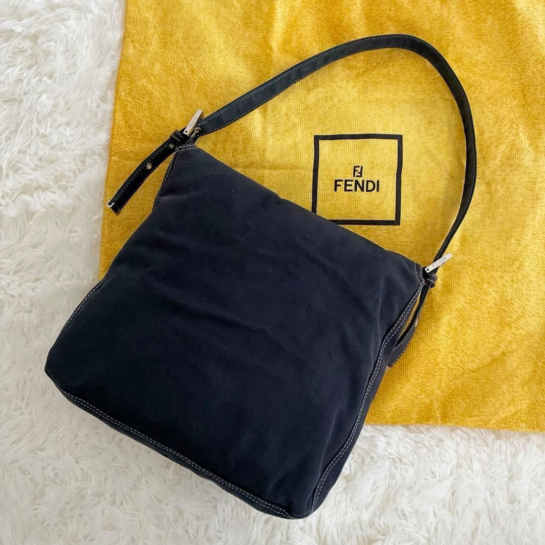 FENDI Mamma Baguette Navy Denim Shoulder Bag Vintage Japan