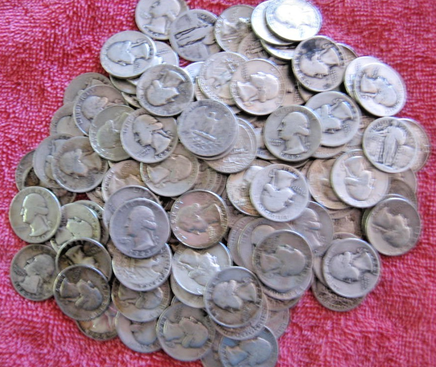 1934–1964    WASHINGTON 90% SILVER QUARTERS——LOT OF 20 COINS