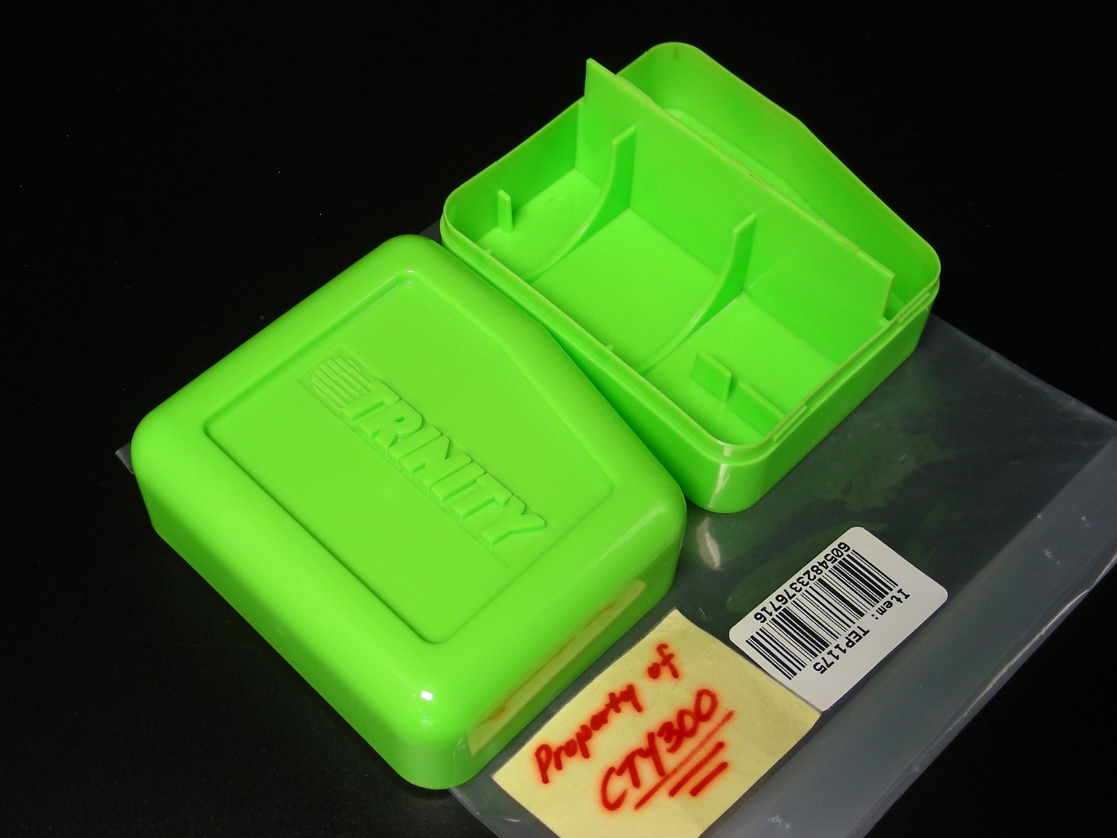 Vintage TRINITY MONSTER GREEN Molded RC Motor Case Box for Accessories & Parts 