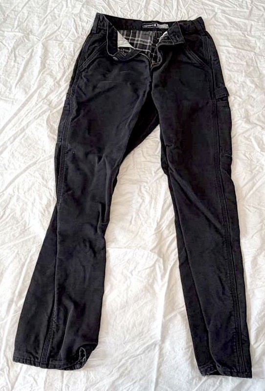 Carhartt Flannel-Lined Carpenter Pants - Black, Loose Straight 30x32 Carhartt Flannel-Lined Carpenter Pants - Black, Loose Straight 30x32