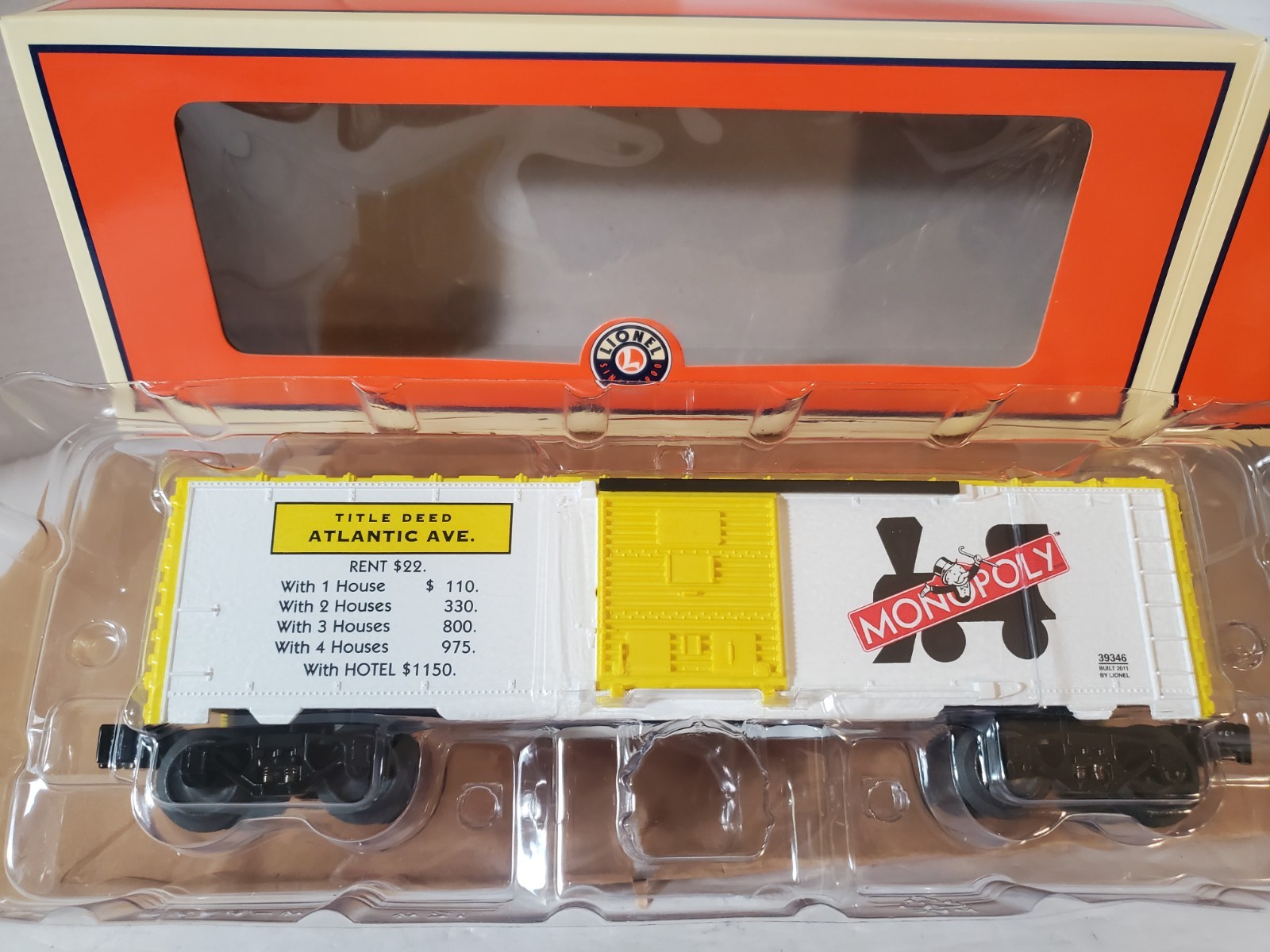 Lionel 6-39346 Atlantic Avenue Monopoly Boxcar New OB Built 2011 O Gauge Lionel 6-39346 Atlantic Avenue Monopoly Boxcar New OB Built 2011 O Gauge
