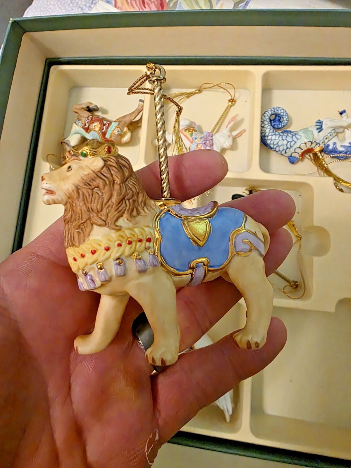 Lenox 1989 Christmas Carousel of Animals Ornaments Complete Set w/Box and COA Lenox 1989 Christmas Carousel of Animals Ornaments Complete Set w/Box and COA