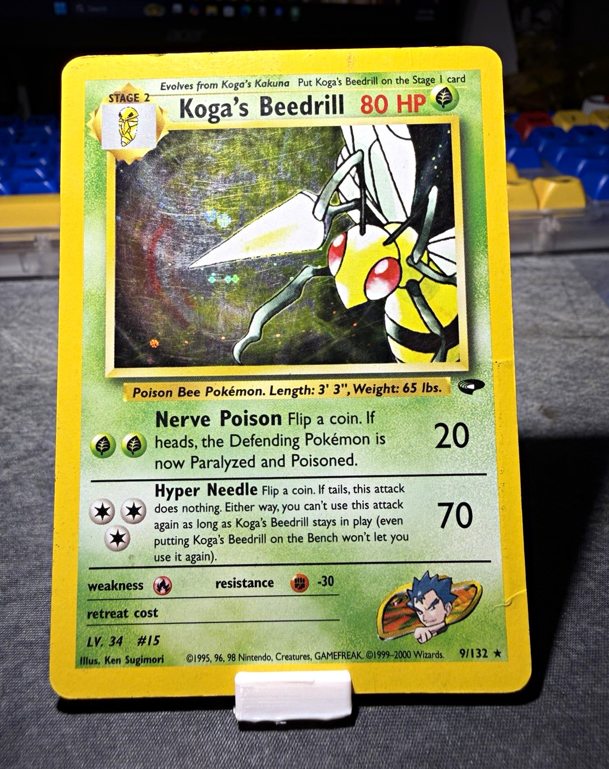 Koga's Beedrill 9/132 Gym Challenge Holo Rare Unlimited English 2000 WotC Koga's Beedrill 9/132 Gym Challenge Holo Rare Unlimited English 2000 WotC