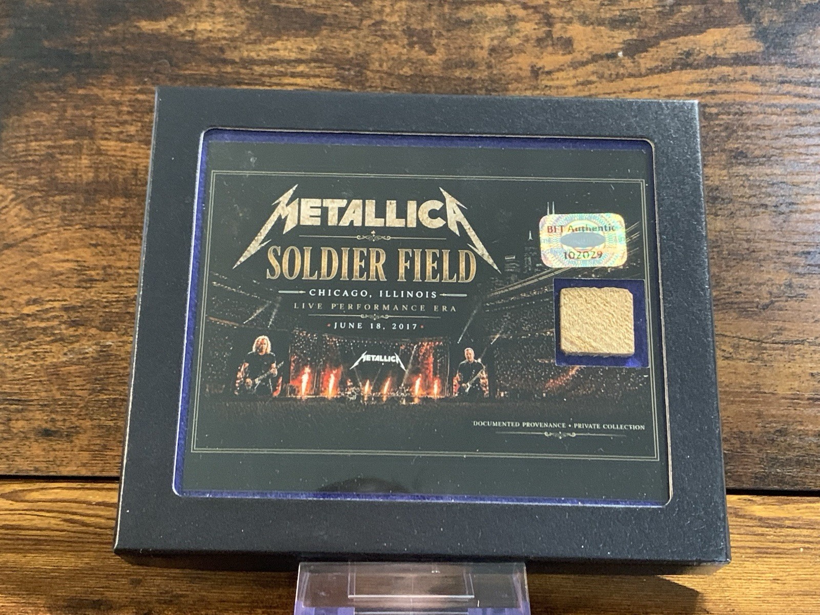 Metallica Soldier Field 2017 Concert Seat Relic Chicago Memorabilia Display
