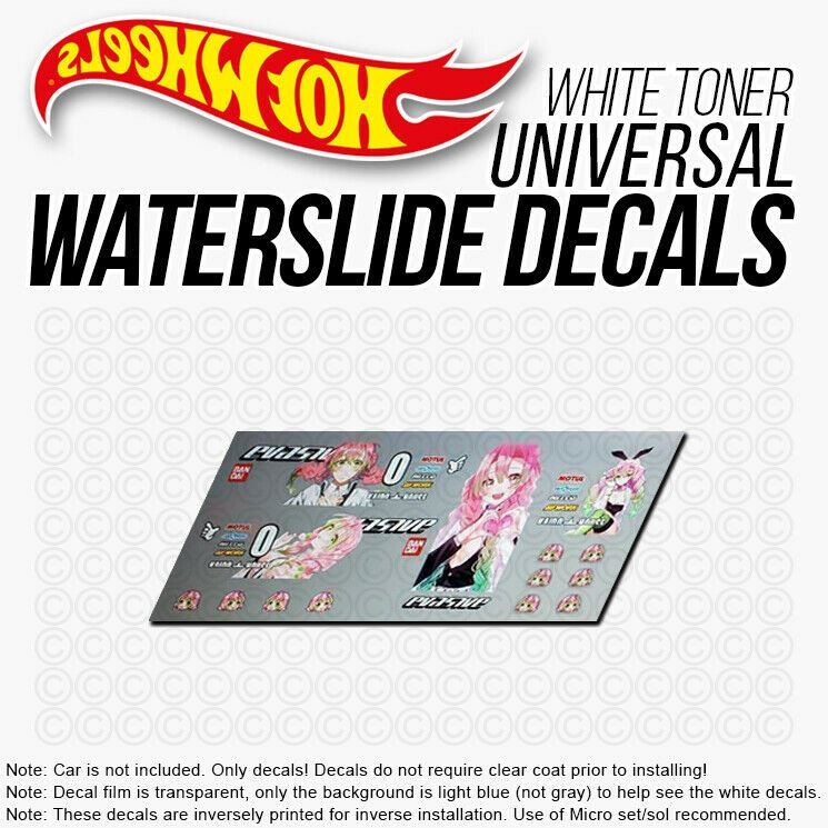 1/64 ANIME ITASHA Custom White Toner Universal WaterSlide Decal for Hot