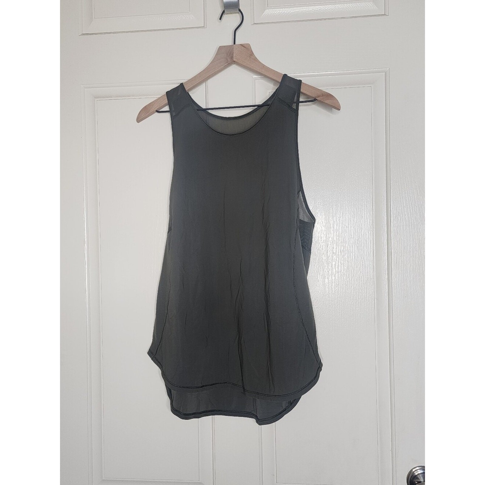 Lululemon Sculpt Tank Top II Dark Gray Grey Mesh Back Size Medium
