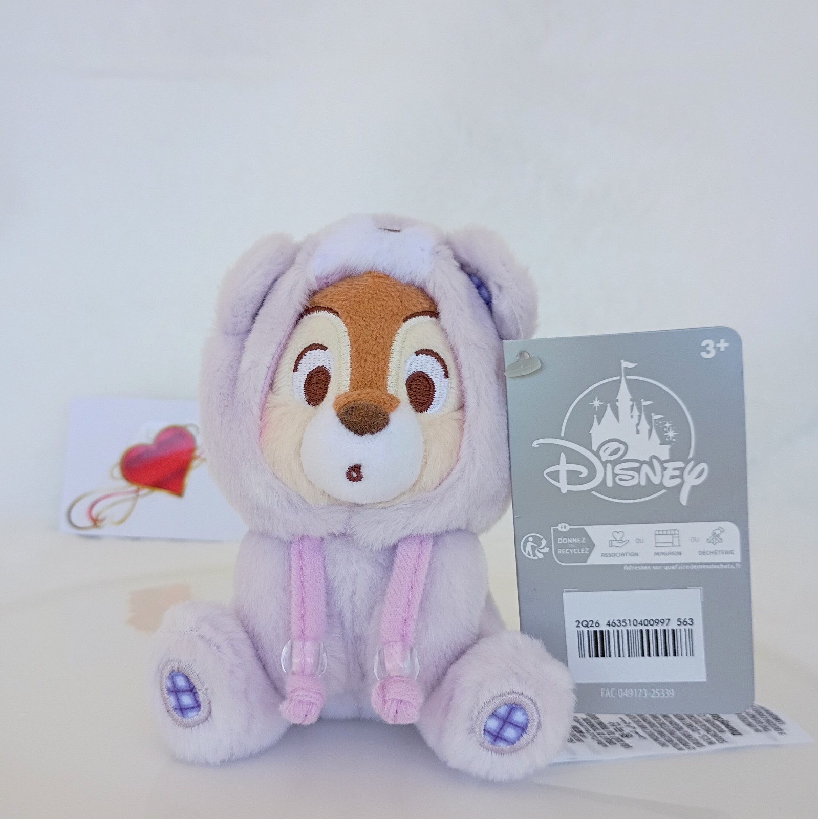 Disney Store Japan Chip Bear Suit Mini Plush Keychain 5