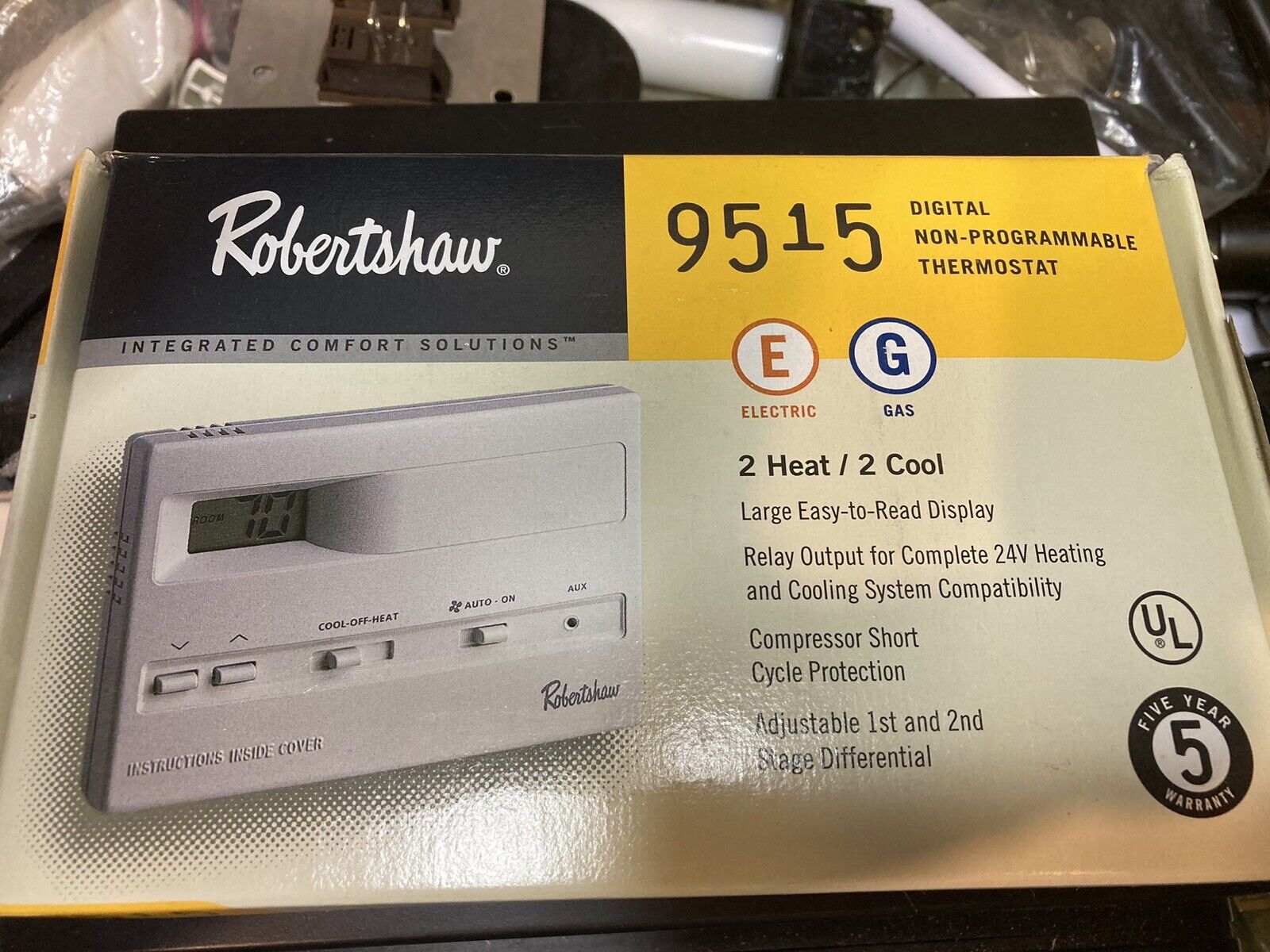 robertshaw 9515 digital non-programable thermostat new