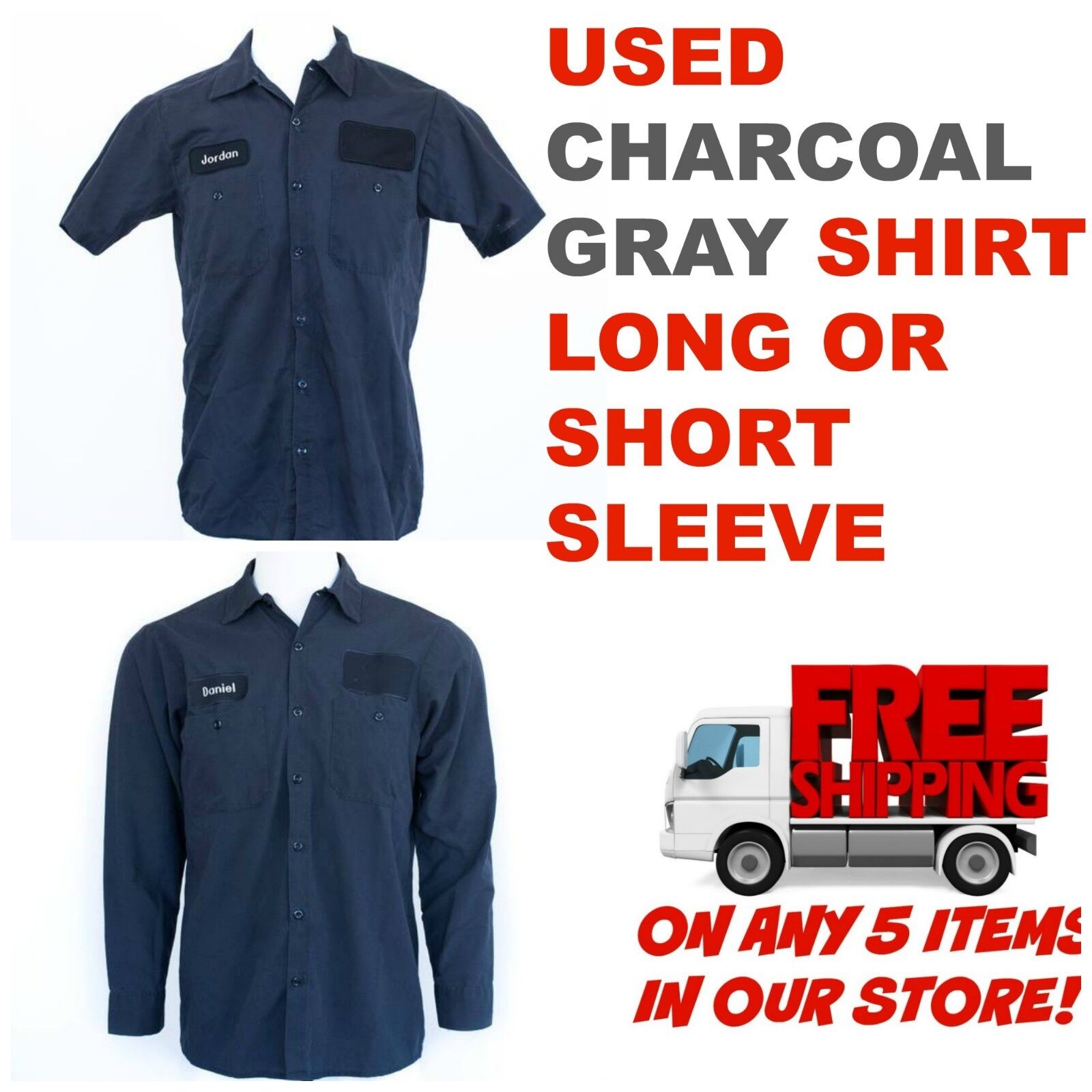 Used Work Shirts Cintas, Redkap, Unifirst, G&K Gray