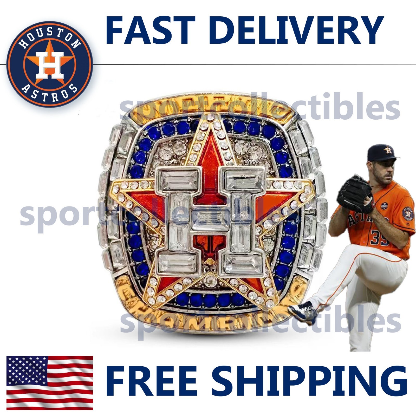 2022 Houston Astros World Series - VERLANDER #35 - Fan Gift - MLB Replica Ring