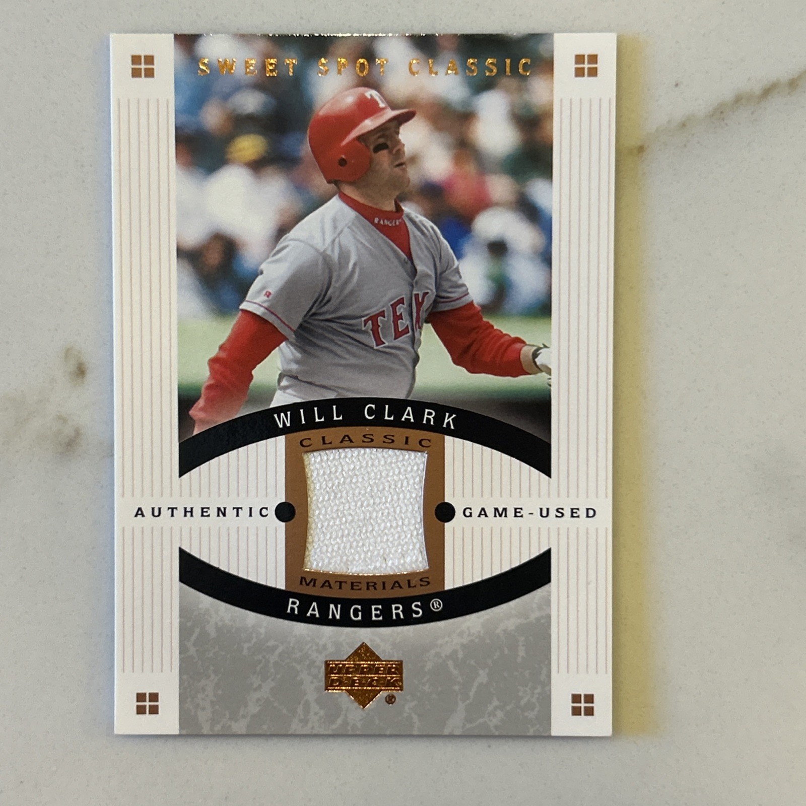 Upper Deck 2005 Sweet Spot Classic Will Clark Classic Materials GU Jersey Relic Upper Deck 2005 Sweet Spot Classic Will Clark Classic Materials GU Jersey Relic