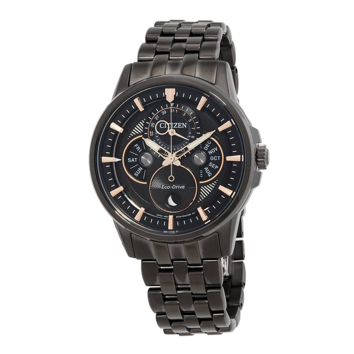 Citizen Calendrier Multifunction Black Dial Black-plated Men\'s Watch BU0057-54E